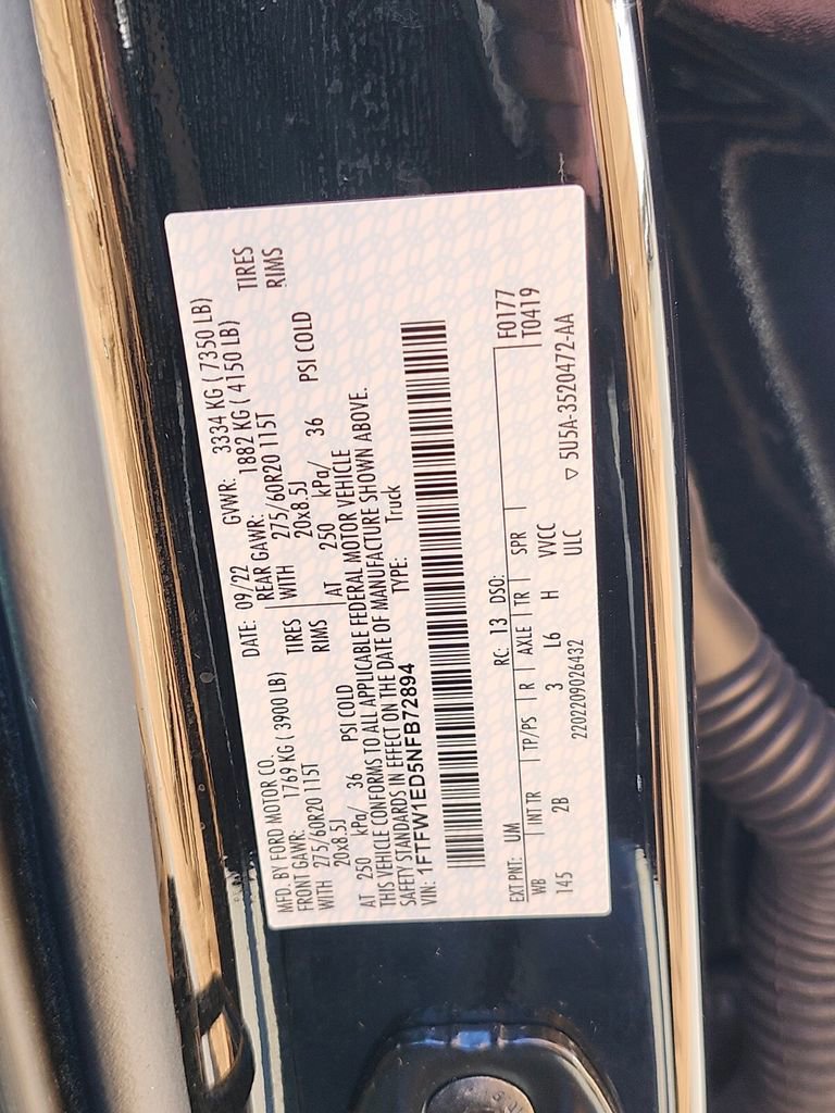 Certified 2022 Ford F150 Lariat w/ Equipment Group 502A High image 34