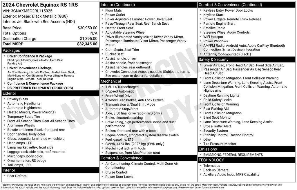 Used 2024 Chevrolet Equinox RS image 9