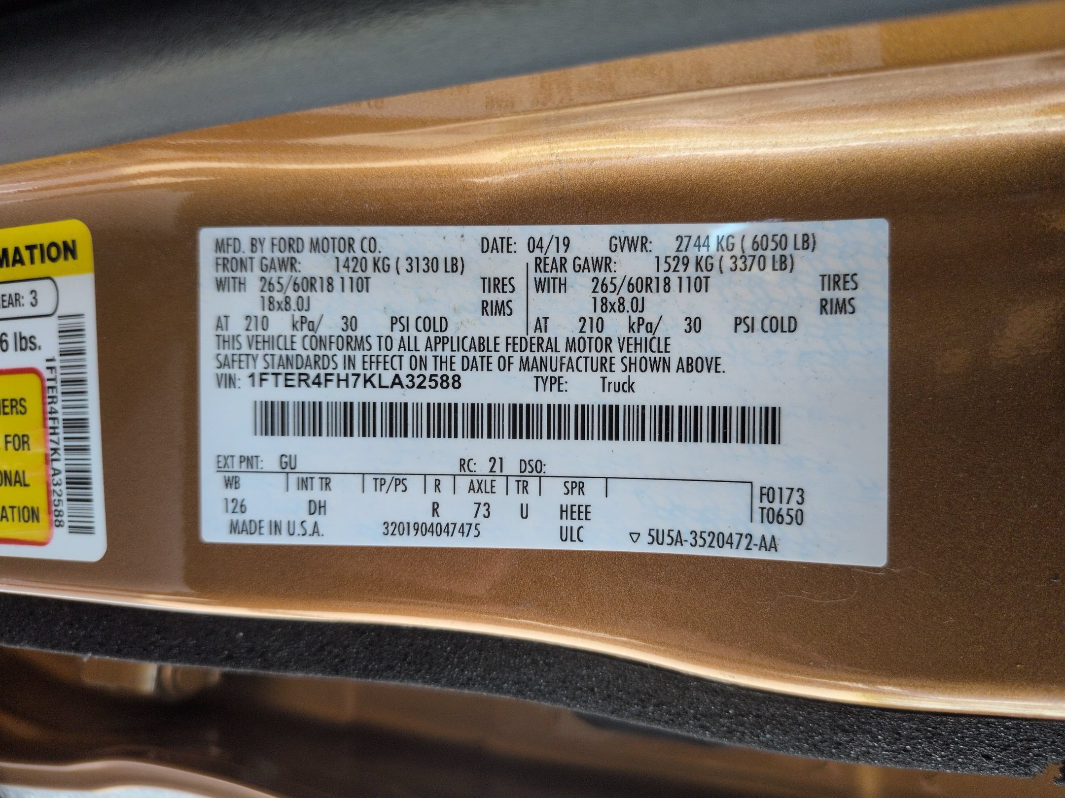 Certified 2019 Ford Ranger Lariat w/ Equipment Group 501A Mid AWD/4WD image 38