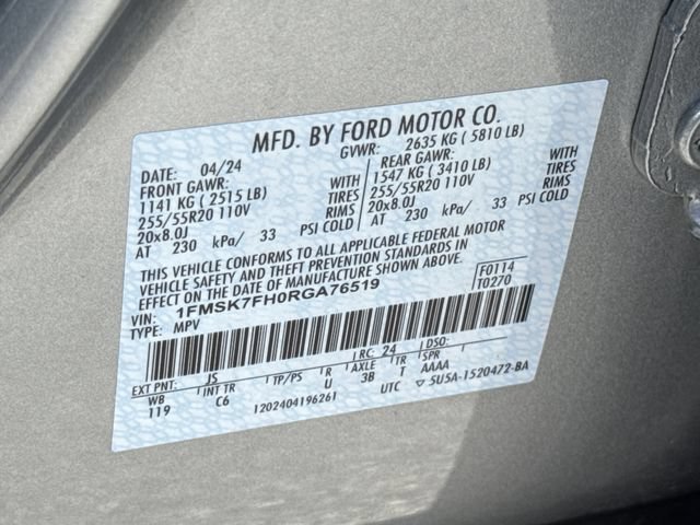 Certified 2024 Ford Explorer Limited w/ Limited Technology Package RWD image 46