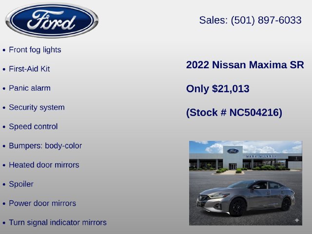 Used 2022 Nissan Maxima SR w/ Sport Mat Group FWD image 30