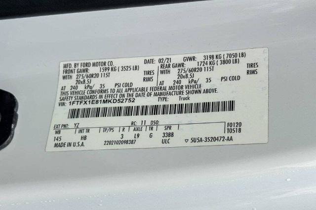 Certified 2021 Ford F150 Lariat w/ Equipment Group 502A High AWD/4WD image 20