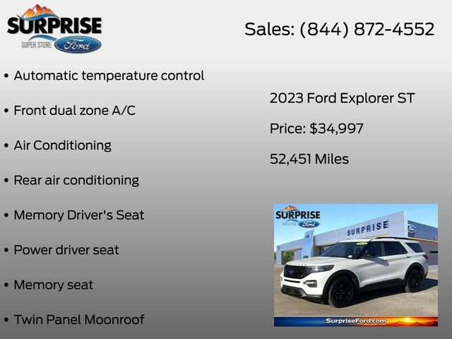 Certified 2023 Ford Explorer ST w/ Equipment Group 401A AWD/4WD image 38
