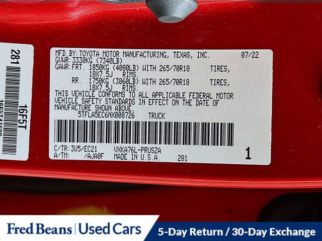 Used 2022 Toyota Tundra SR5 w/ TRD Off-Road Premium Package image 34