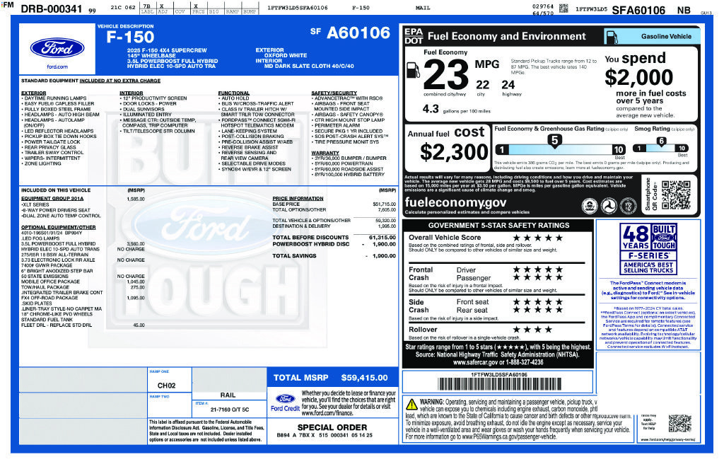 Certified 2025 Ford F150 XLT w/ Equipment Group 301A Standard AWD/4WD image 41