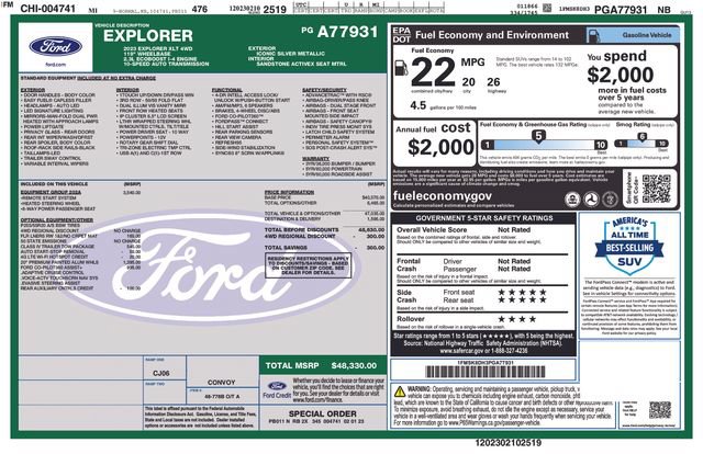 Certified 2023 Ford Explorer XLT w/ Equipment Group 202A AWD/4WD image 39