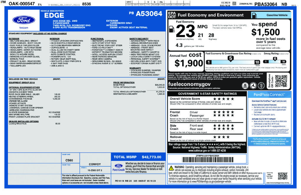 Certified 2023 Ford Edge SEL w/ Convenience Package AWD/4WD image 37
