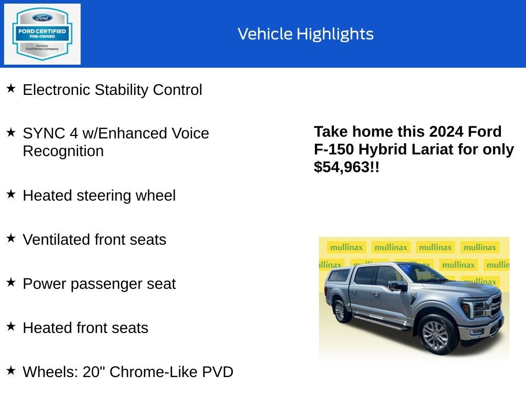 Certified 2024 Ford F150 Lariat w/ Tow/Haul Package AWD/4WD image 19