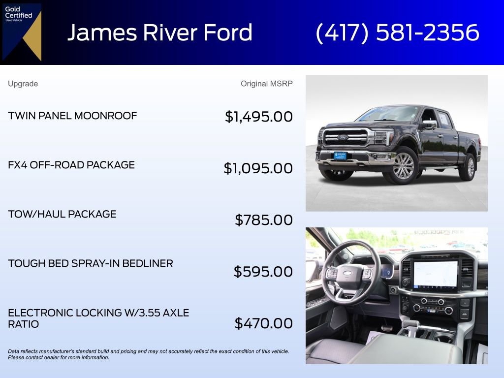 Certified 2024 Ford F150 Lariat w/ FX4 Off-Road Package AWD/4WD image 6