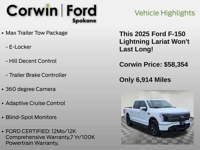 Certified 2025 Ford F150 Lightning Lariat w/ Max Trailer Tow Package image 12