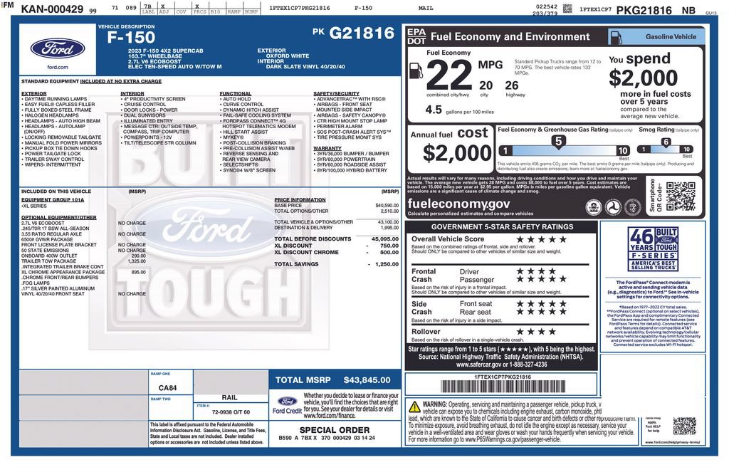 Certified 2023 Ford F150 XL w/ Trailer Tow Package RWD image 3