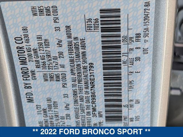 Certified 2022 Ford Bronco Sport Big Bend w/ Convenience Package image 25