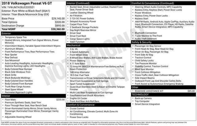 Used 2018 Volkswagen Passat 3.6 FWD image 36