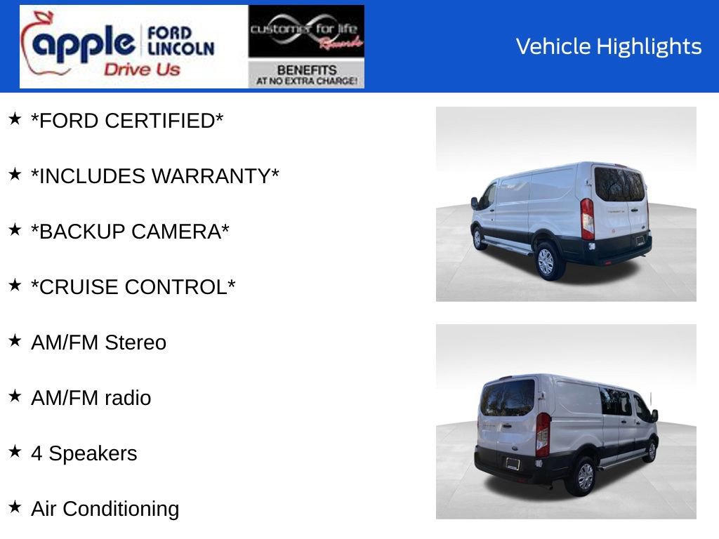 Certified 2021 Ford Transit 250 Low Roof w/ Exterior Upgrade Package image 12