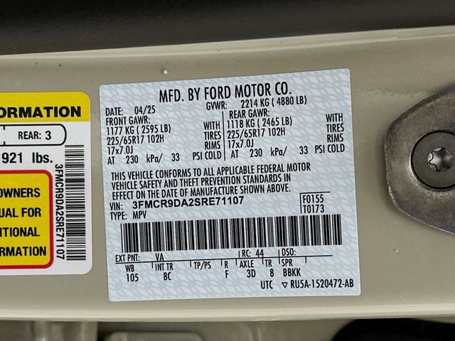 Certified 2025 Ford Bronco Sport Badlands w/ Badlands Tech Package AWD/4WD image 40