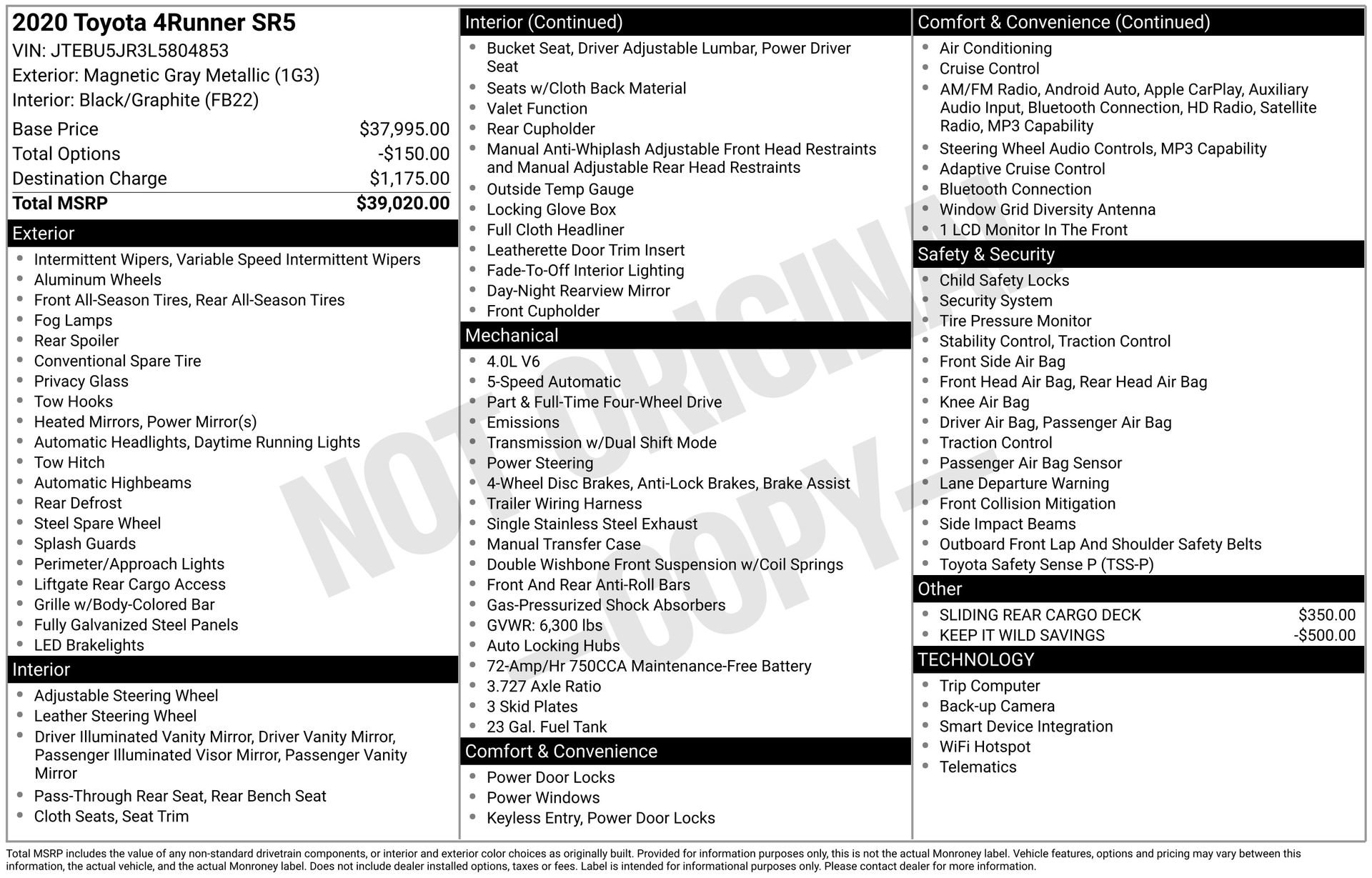 Used 2020 Toyota 4Runner SR5 AWD/4WD image 32