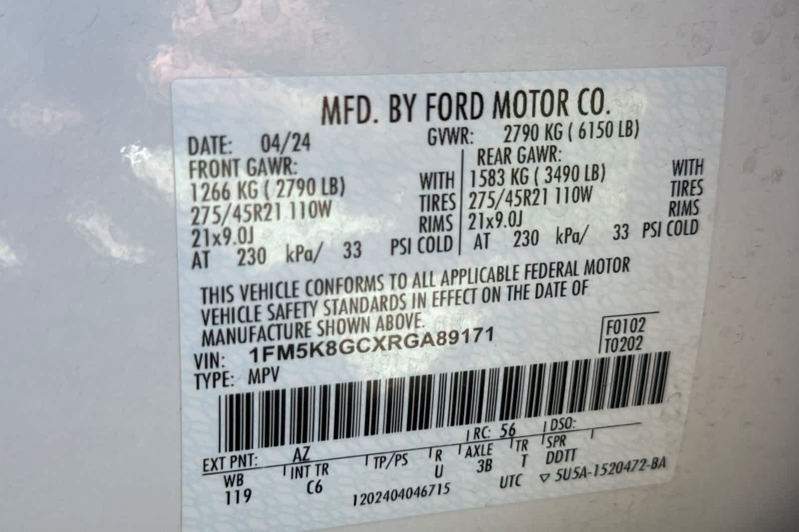 Certified 2024 Ford Explorer ST w/ Equipment Group 401A AWD/4WD image 30