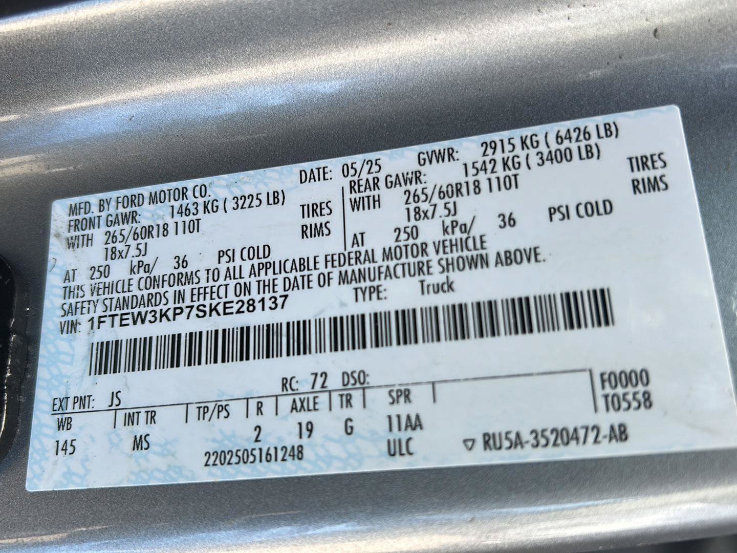 Certified 2025 Ford F150 XLT w/ Equipment Group 301A Standard RWD image 31