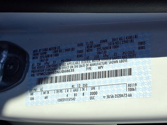 Certified 2022 Ford Escape SEL image 30