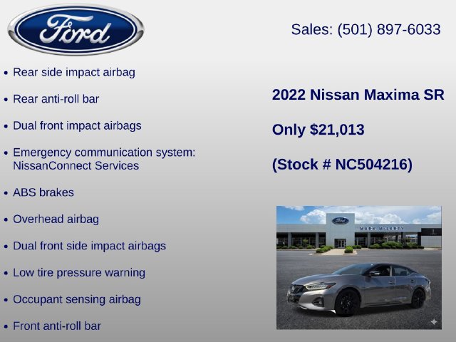 Used 2022 Nissan Maxima SR w/ Sport Mat Group FWD image 18