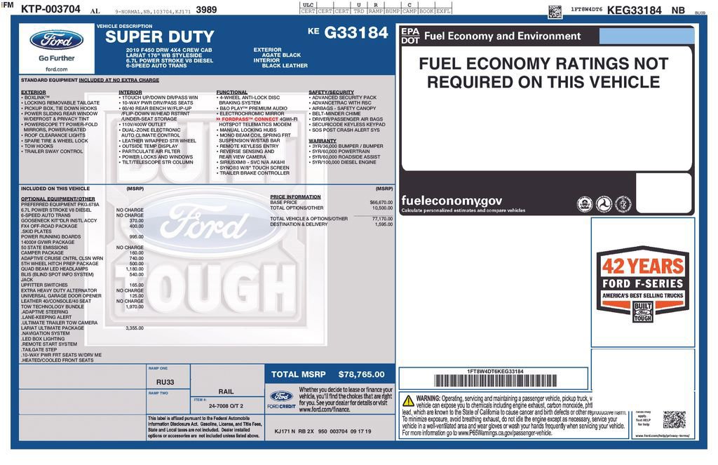 Certified 2019 Ford F450 Lariat w/ Lariat Ultimate Package image 10