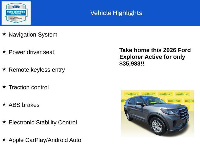 Certified 2026 Ford Explorer Active AWD/4WD image 18