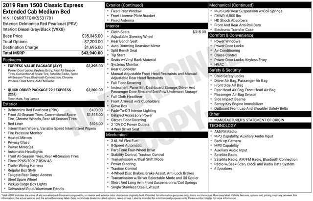 Used 2019 RAM 1500 Express w/ Express Value Package AWD/4WD image 37