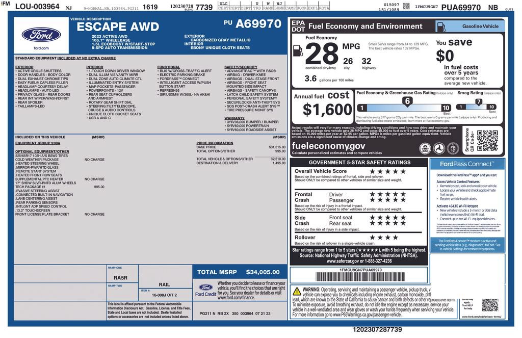 Certified 2023 Ford Escape Active w/ Tech Pack #1 AWD/4WD image 2