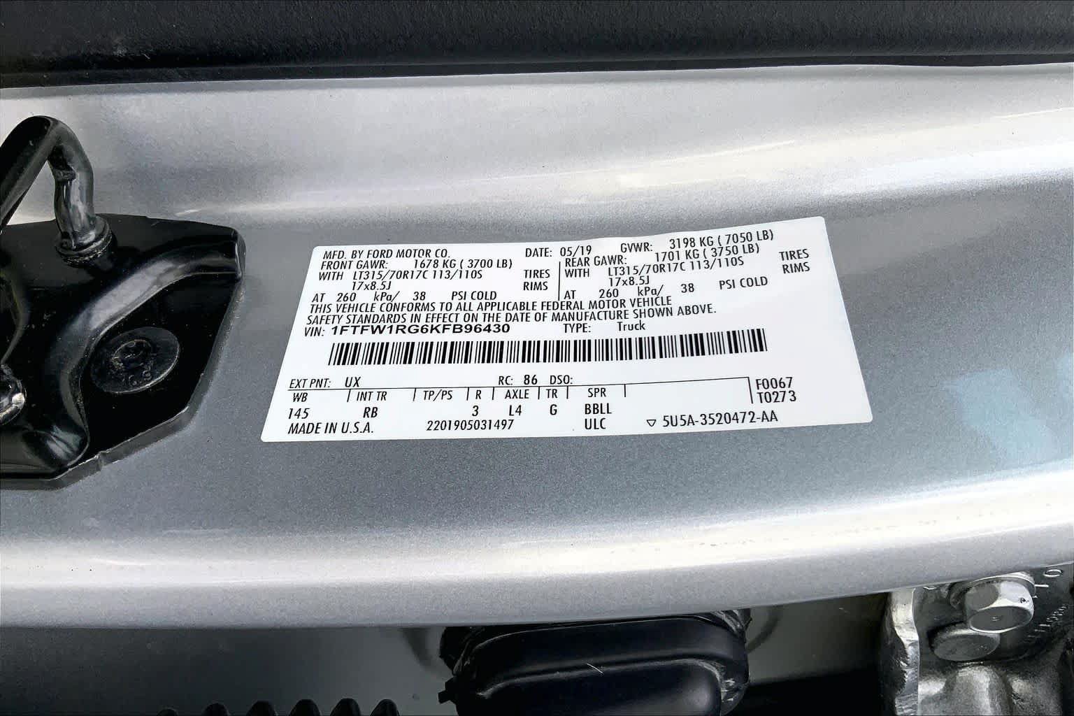 Certified 2019 Ford F150 Raptor w/ Equipment Group 802A Luxury AWD/4WD image 34