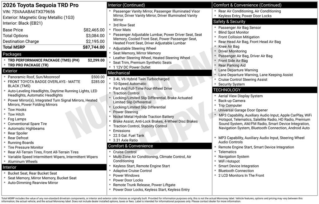 Used 2026 Toyota Sequoia TRD Pro w/ TRD Performance Package (TMS) AWD/4WD image 52