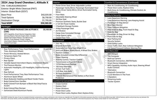 Used 2024 Jeep Grand Cherokee L Altitude AWD/4WD image 7