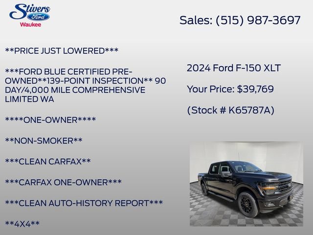 Certified 2024 Ford F150 XLT w/ XLT Black Appearance Package AWD/4WD image 8