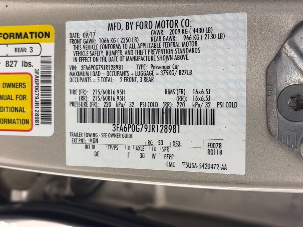 Certified 2018 Ford Fusion S FWD image 9