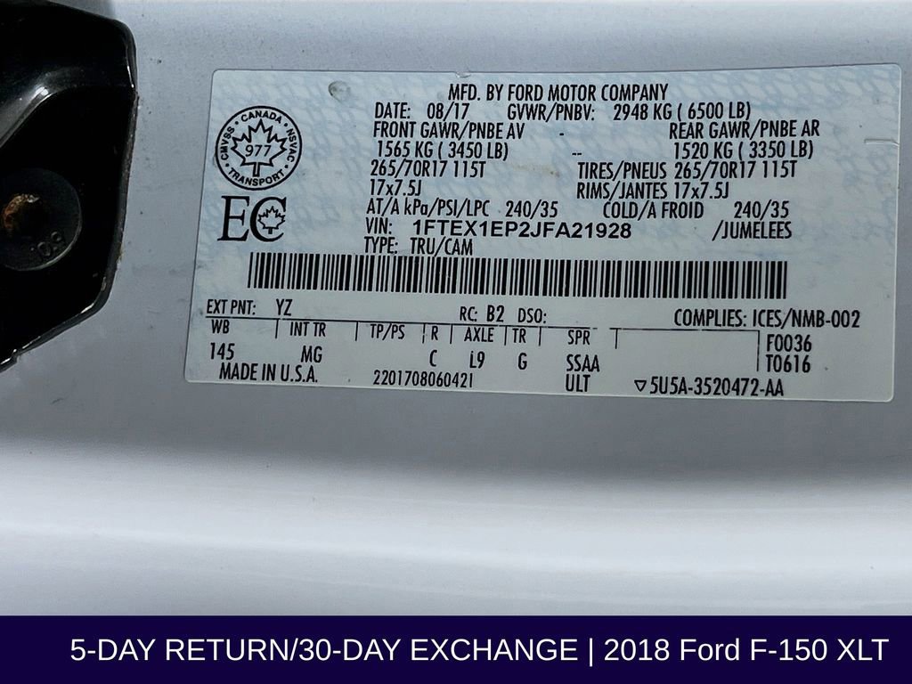 Certified 2018 Ford F150 XLT w/ Trailer Tow Package image 33