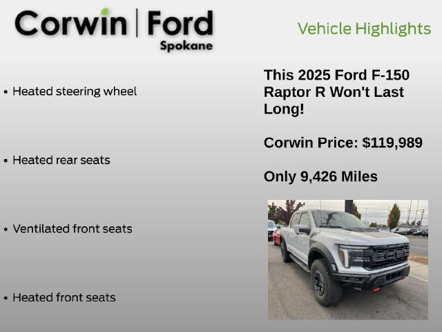 Certified 2025 Ford F150 Raptor w/ Equipment Group 803A Raptor R AWD/4WD image 13