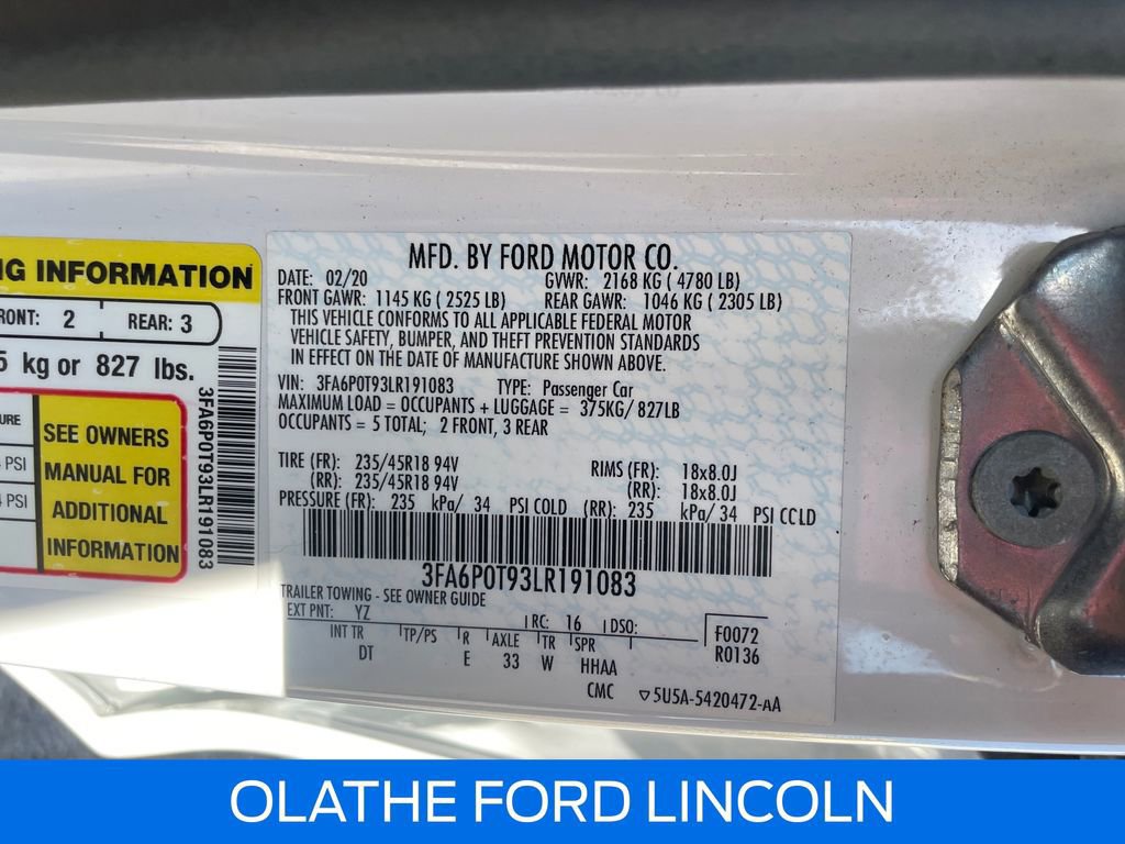 Certified 2020 Ford Fusion SE image 36