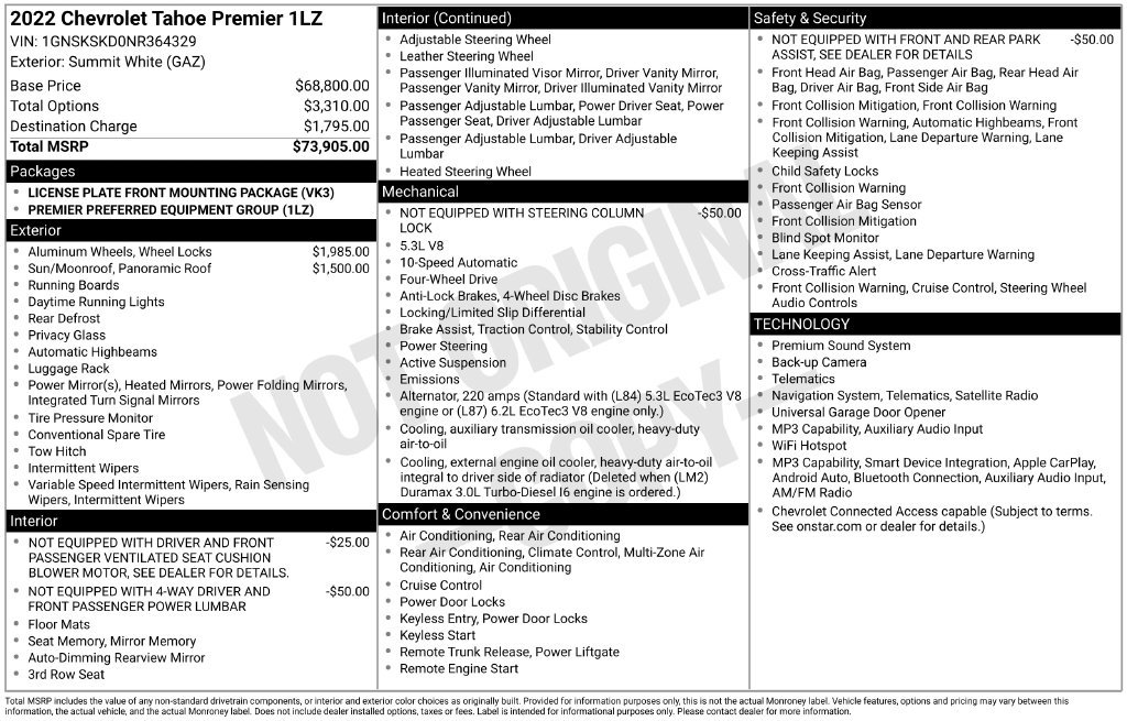 Used 2022 Chevrolet Tahoe Premier AWD/4WD image 41