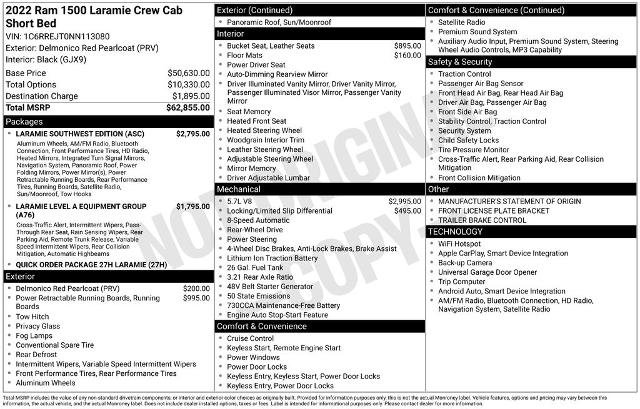 Used 2022 RAM 1500 Laramie w/ Laramie Southwest Edition RWD image 8