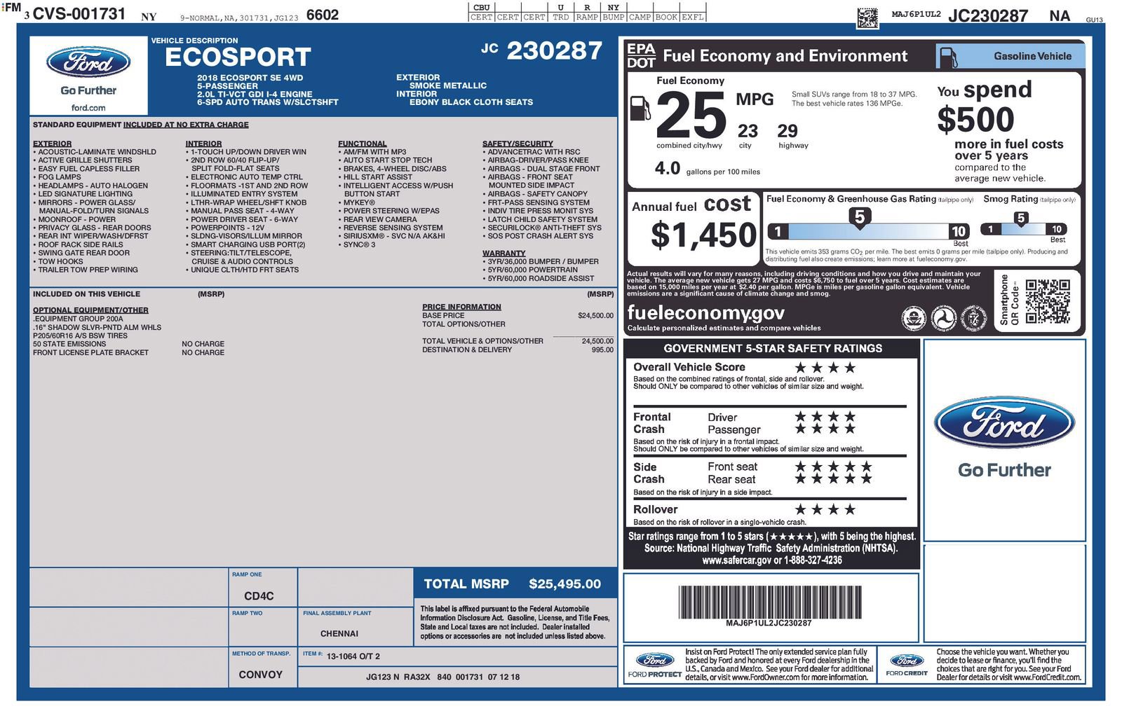 Certified 2018 Ford EcoSport SE image 5