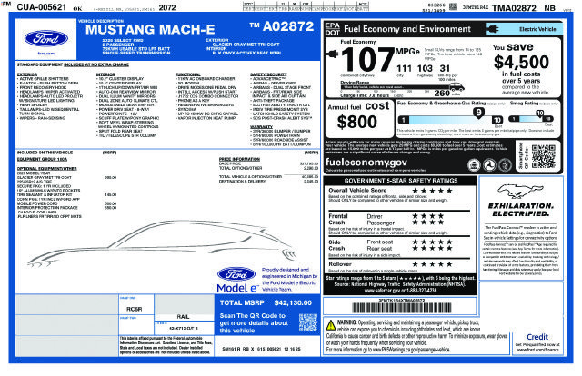 Certified 2026 Ford Mustang Mach-E Select w/ Interior Protection Package RWD image 27
