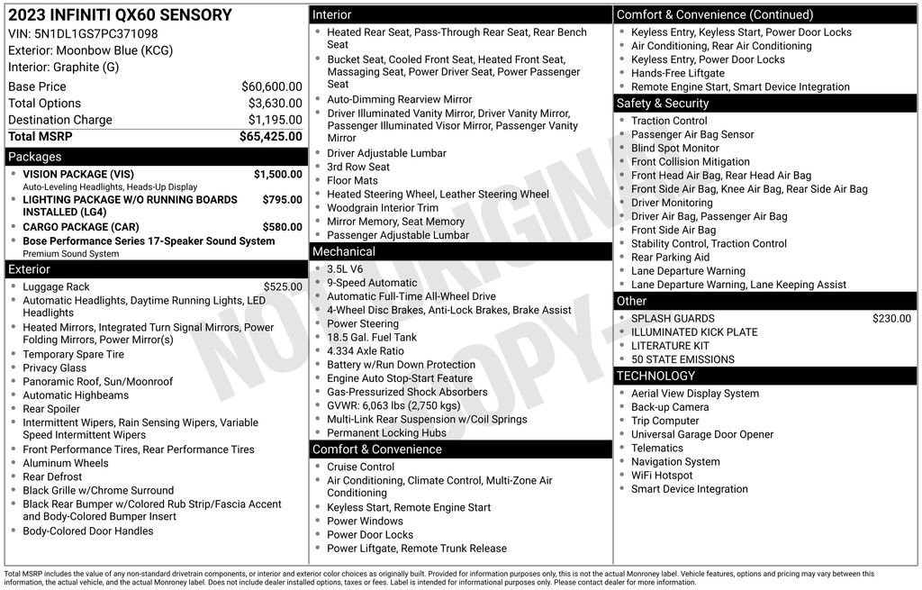 Used 2023 INFINITI QX60 Sensory w/ Vision Package image 10