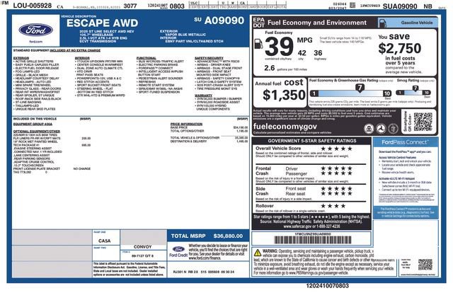 Certified 2025 Ford Escape ST-Line Select w/ Tech Pack #1 AWD/4WD image 9