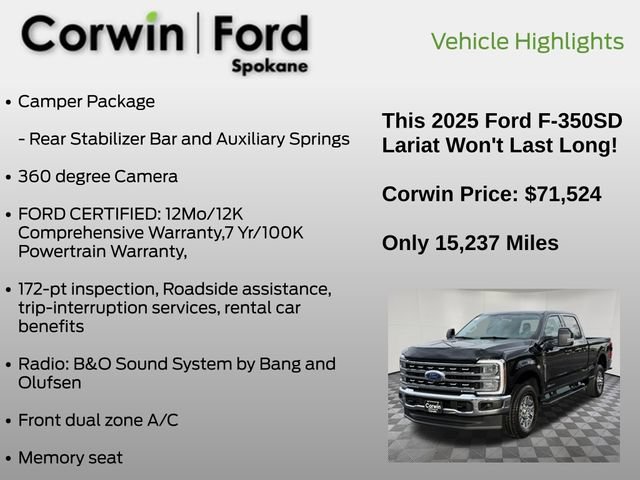 Certified 2025 Ford F350 Lariat w/ Camper Package AWD/4WD image 7