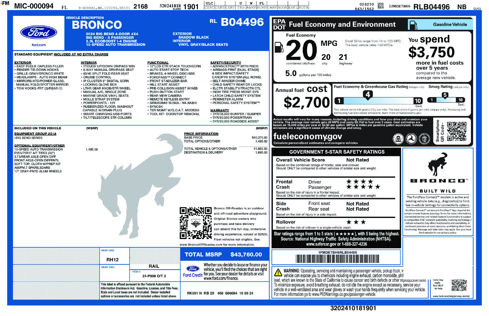 Certified 2024 Ford Bronco Big Bend AWD/4WD image 31