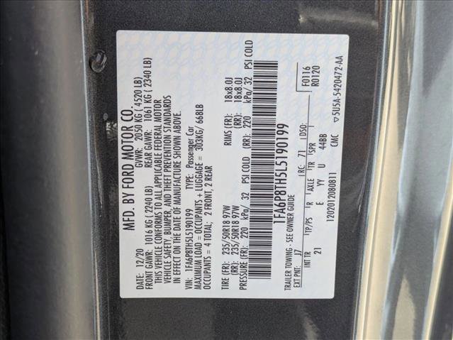 Certified 2020 Ford Mustang EcoBoost w/ Equipment Group 101A image 24