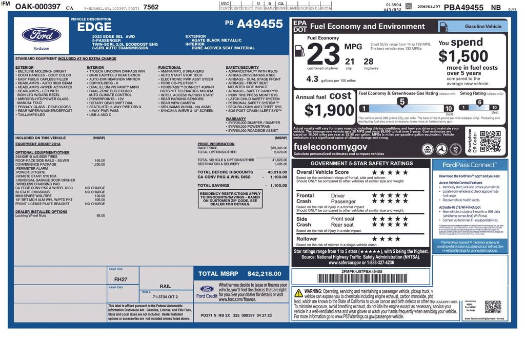 Certified 2023 Ford Edge SEL w/ Convenience Package AWD/4WD image 3