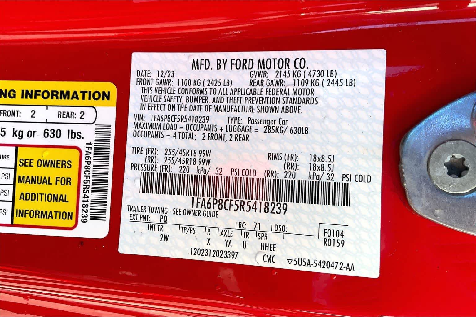 Certified 2024 Ford Mustang GT RWD image 19