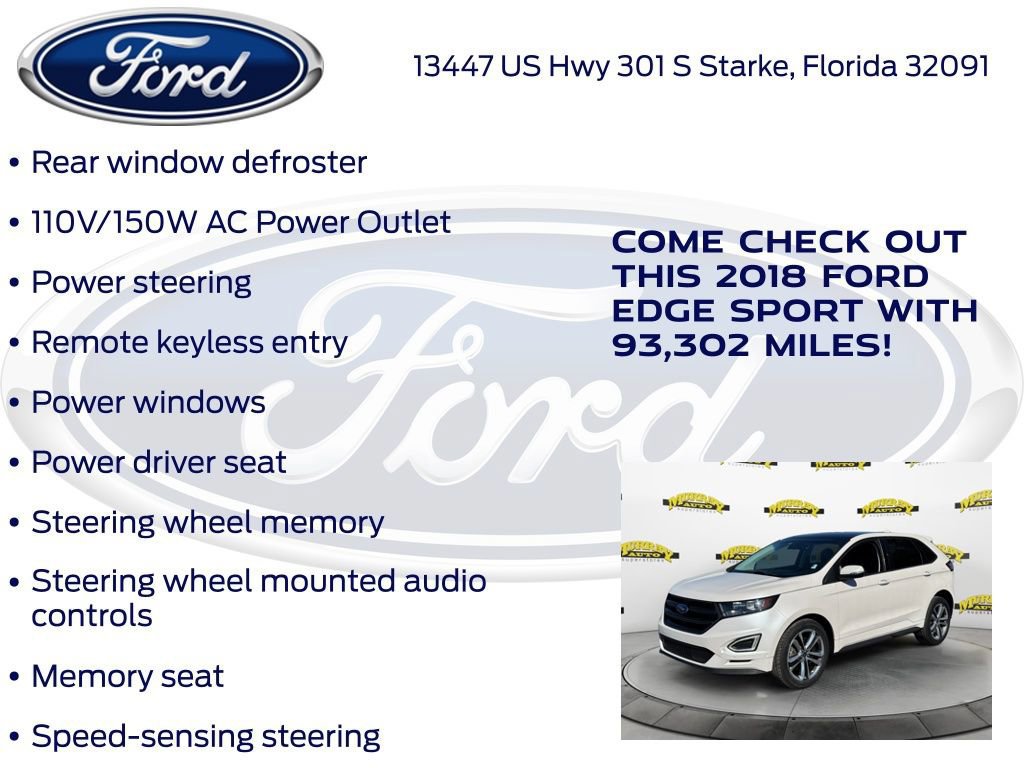 Certified 2018 Ford Edge Sport w/ Equipment Group 401A image 30