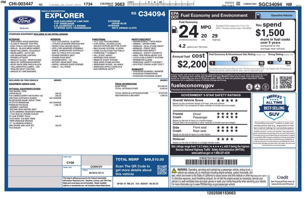 Certified 2025 Ford Explorer ST-Line w/ Premium Package image 4