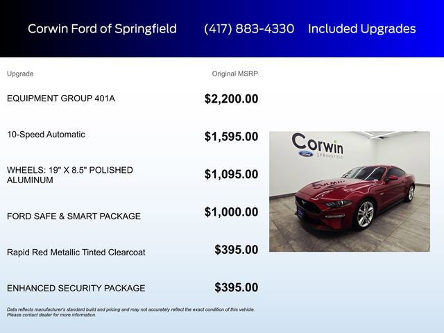 Certified 2020 Ford Mustang GT Premium w/ Equipment Group 401A RWD image 5